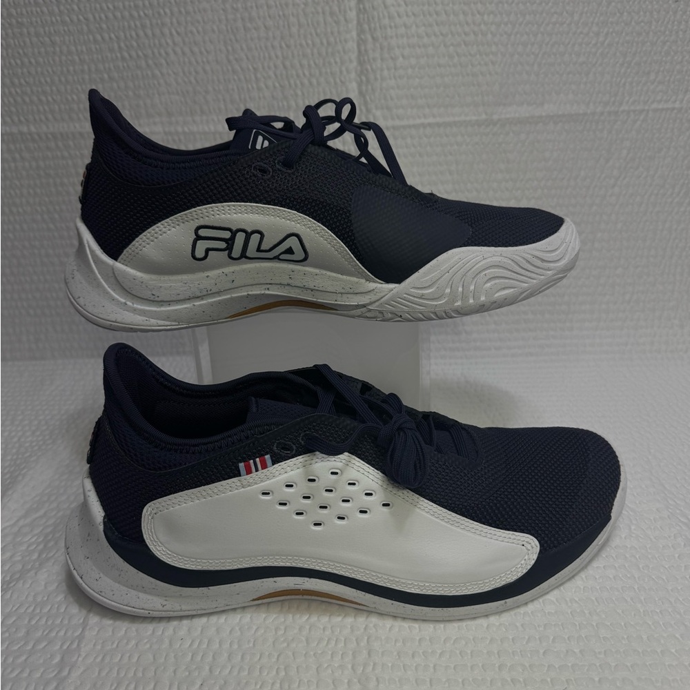 Fila Dark Blue and White Athletic Shoes women